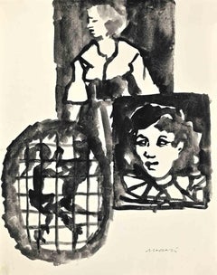 Studies - Drawing by Mino Maccari - 1950 ca.