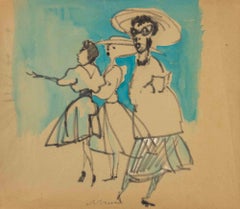 La parata - Disegno di Mino Maccari - 1960 ca.