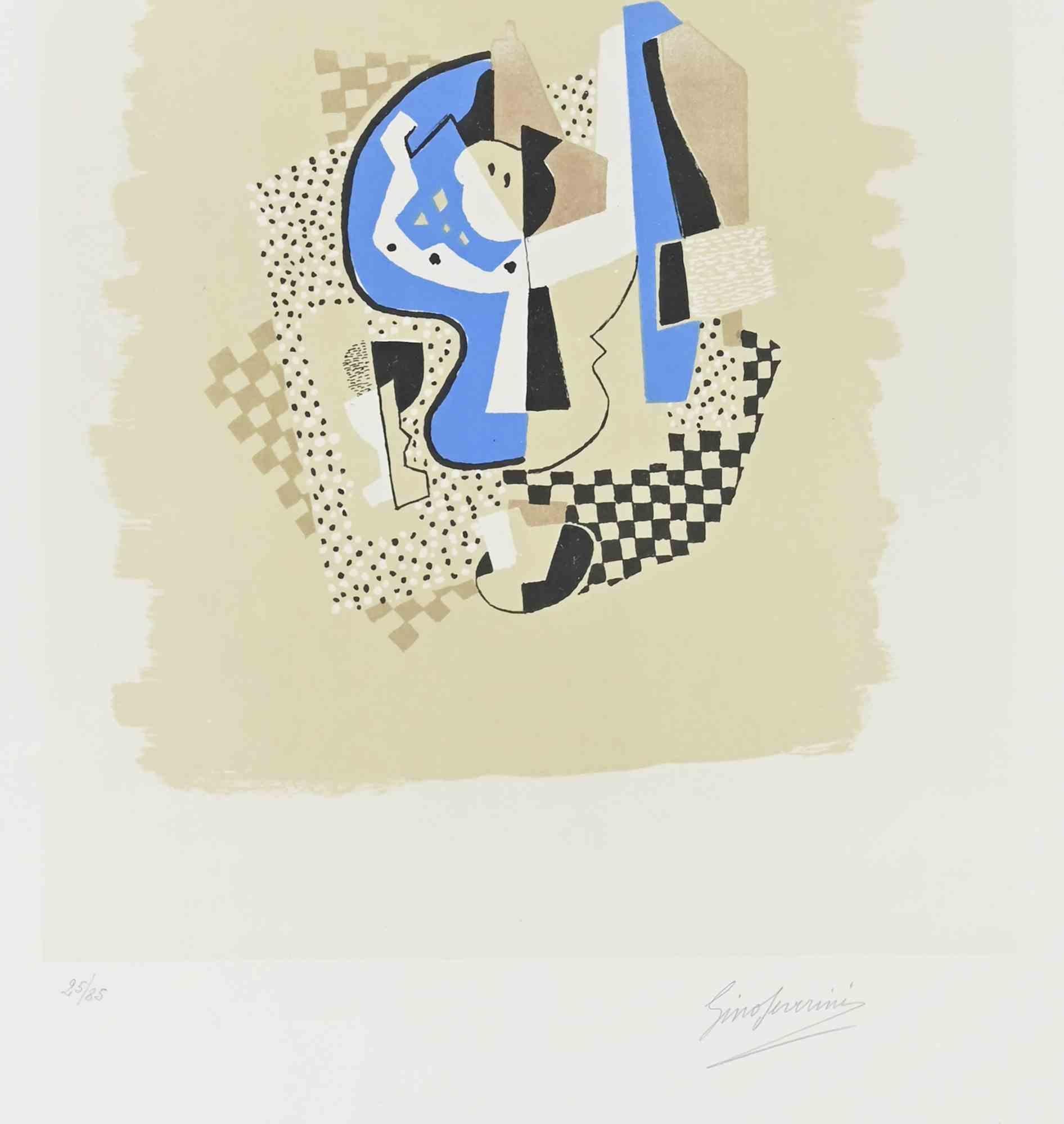Still Life with Fruit Bowl - Lithograph by Gino Severini - 1960s For Sale 1