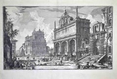 Veduta del Castello dell'Acqua Felice... Etching by Giovan B. Piranesi - 1875