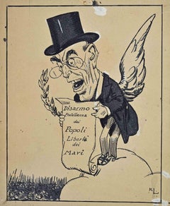 Disarmement - Drawing by Gabriele Galantara - Early 20th Century