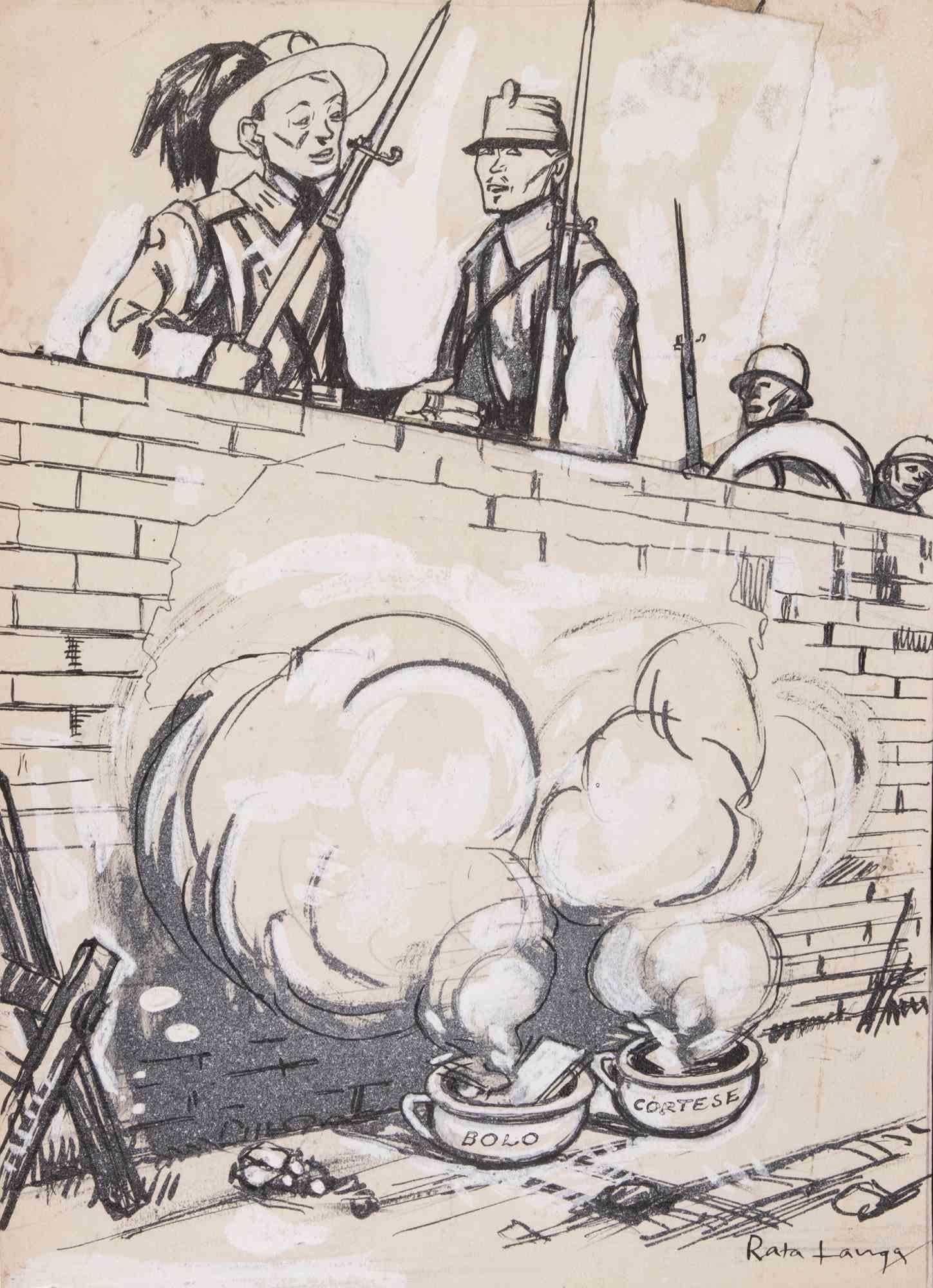 China ink and watercolor drawing on cardboard realized by Gabriele Galantara in the early 20th Century.

Hand signed in the lower right.

Good condition with some signs of time.