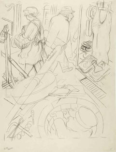 Antique Strassenszene in Berlin - Drawing by Georges Grosz - 1926