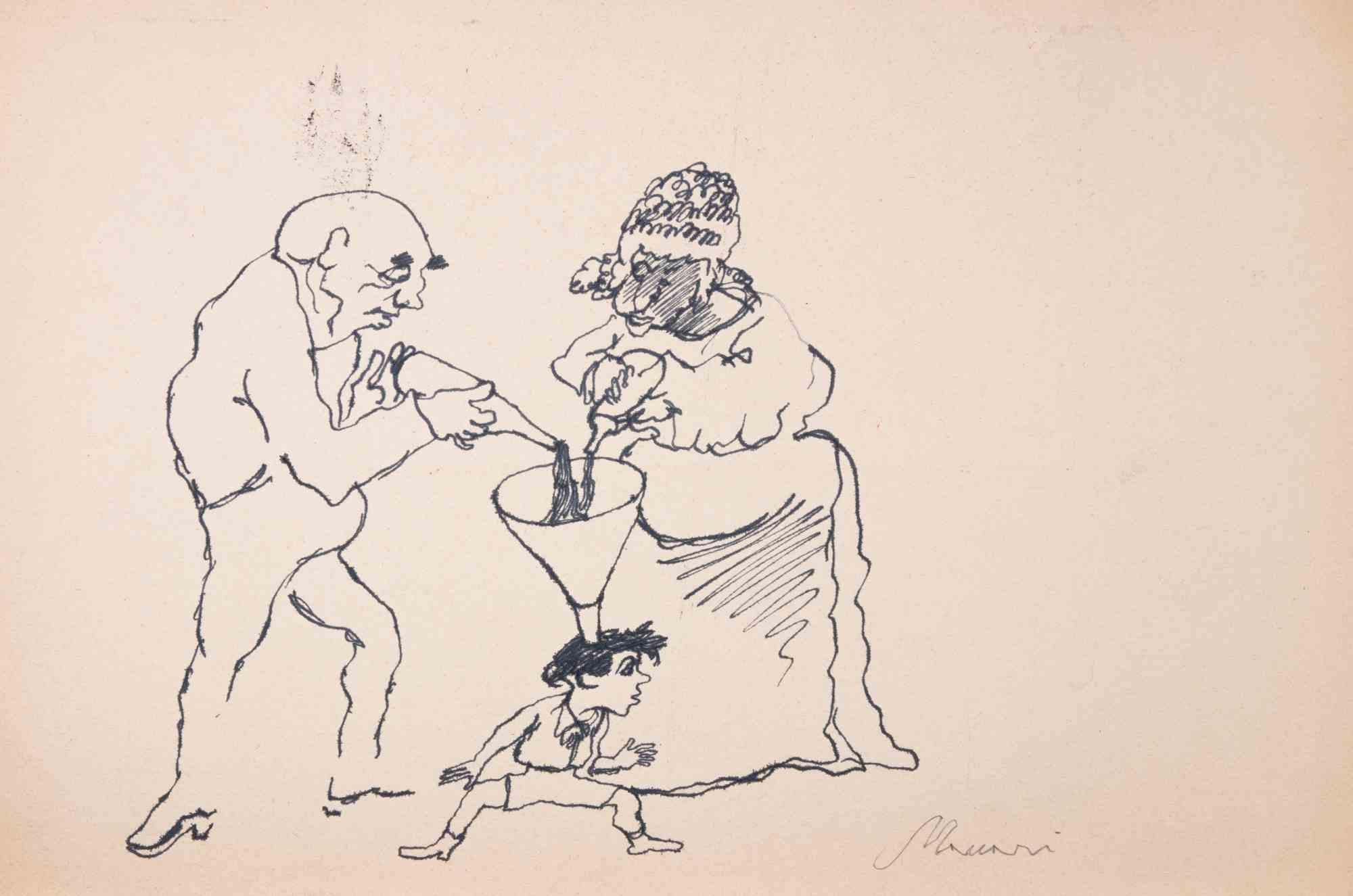 China ink drawing on paper realized by Mino Maccari in 1940 ca.

Hand signed lower right.

Very good condition.