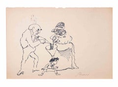 Botellas de inteligencia - Dibujo de Mino Maccari - 1940 ca.