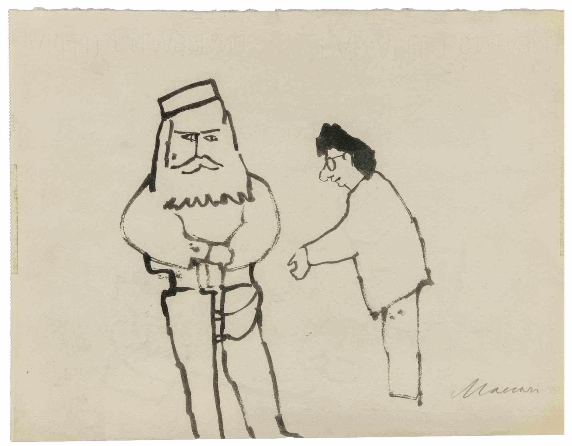 Garibaldi - Drawing by Mino Maccari - 1960 ca. For Sale 1