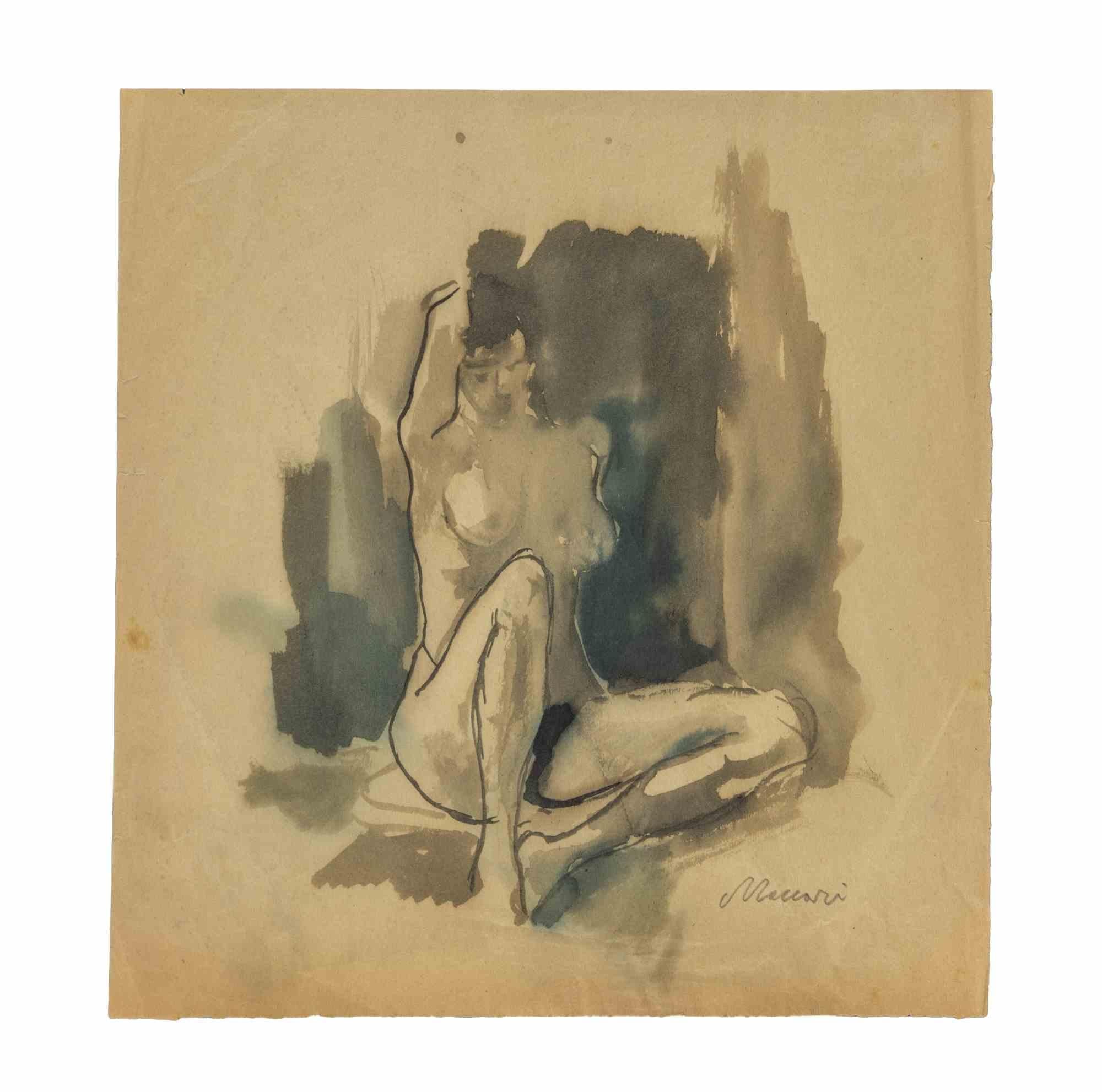 Nude - Drawing by Mino Maccari - 1958
