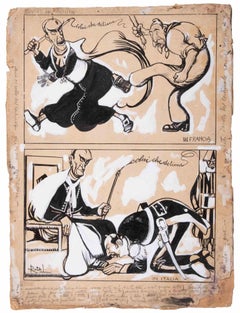 Colui che Detiene... - Drawing by Gabriele Galantara - Early 20th Century