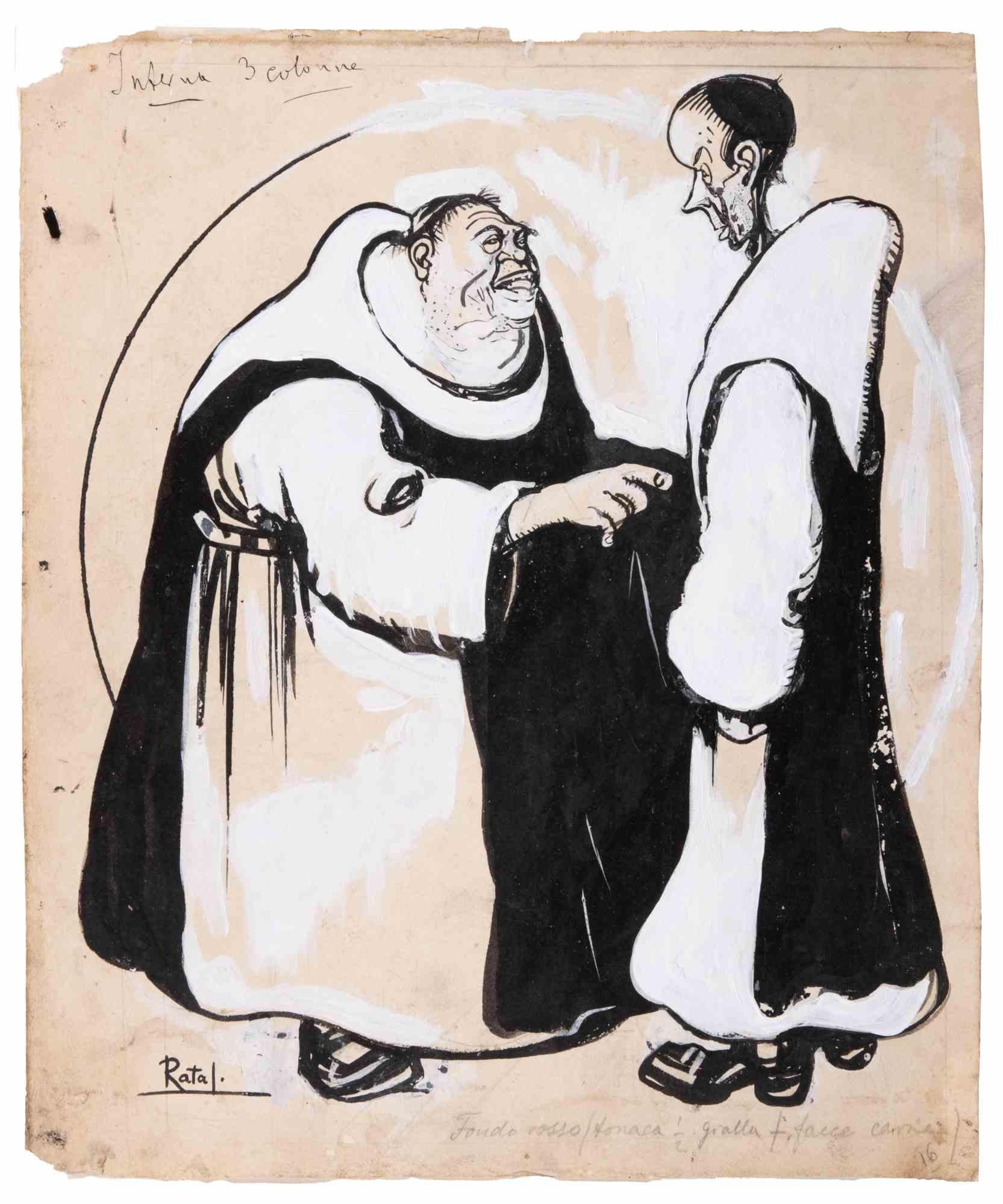 China ink drawing, tempera and white lead on paper realized by Gabriele Galantara in the early 20th Century.

Hand signed lower left.

Good condition, with some minor signs of time.