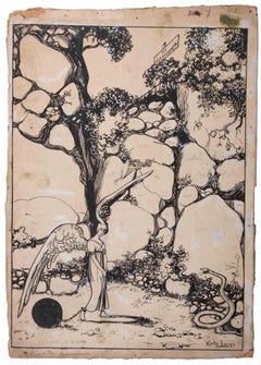 The Angel - Drawing by Gabriele Galantara - Early 20th Century
