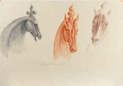 Horse (Study for a Bronze) - Drawing by Ludovico De Luigi - 1979