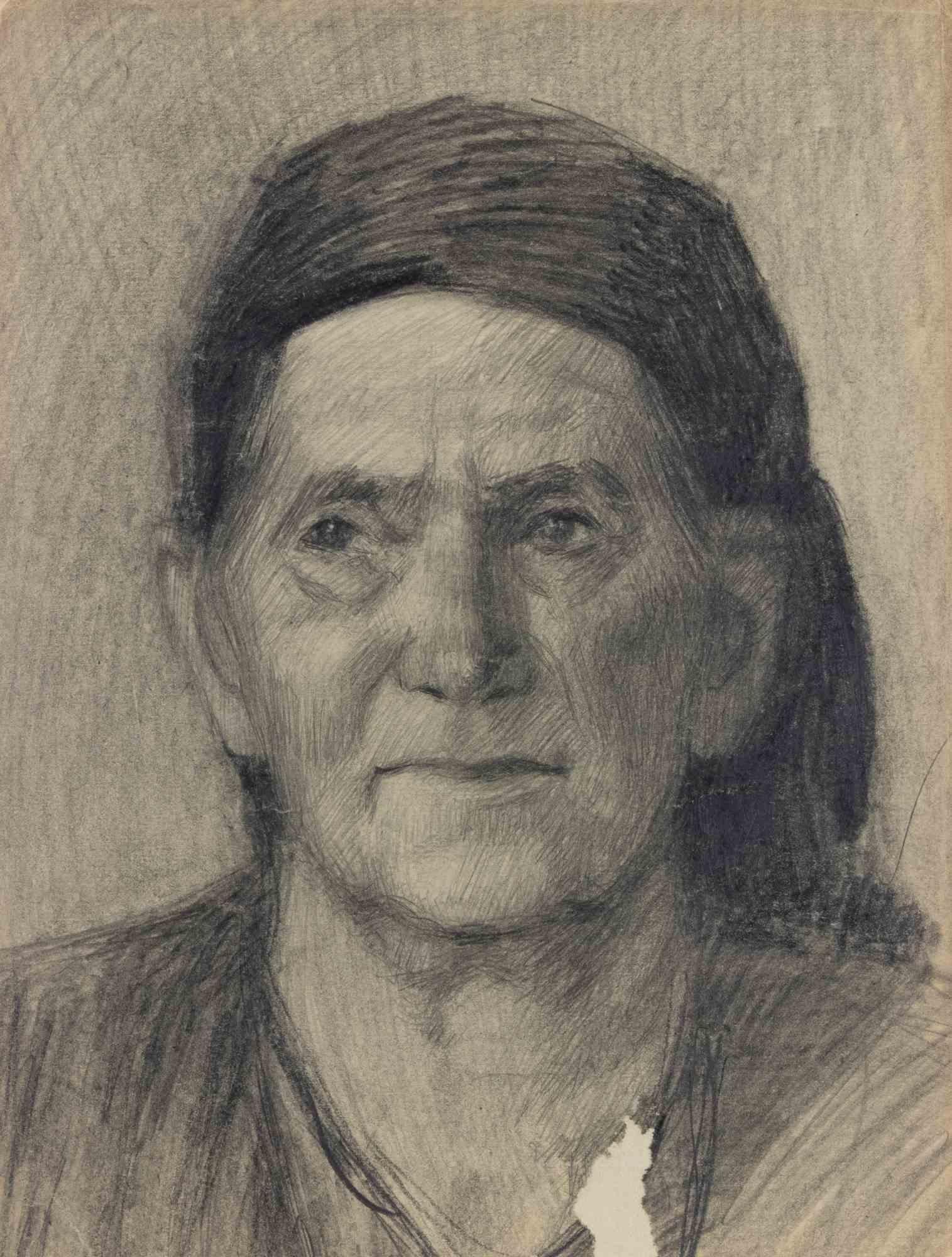 Porträt - Zeichnung von Svetlana Mihailova - 1970er Jahre