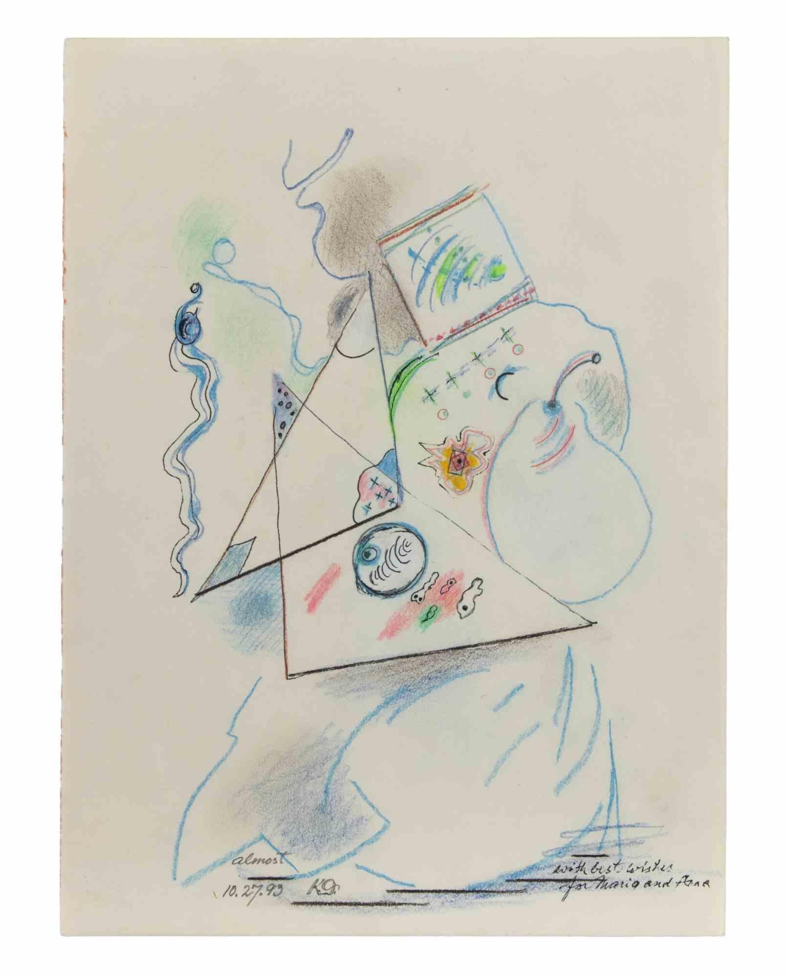 Abstract Composition - Mixed Media by Kurt Delbanco - 1993 For Sale 2