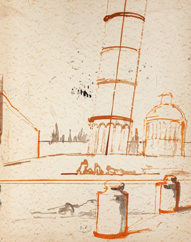 Unframed Figurative Drawings and Watercolors