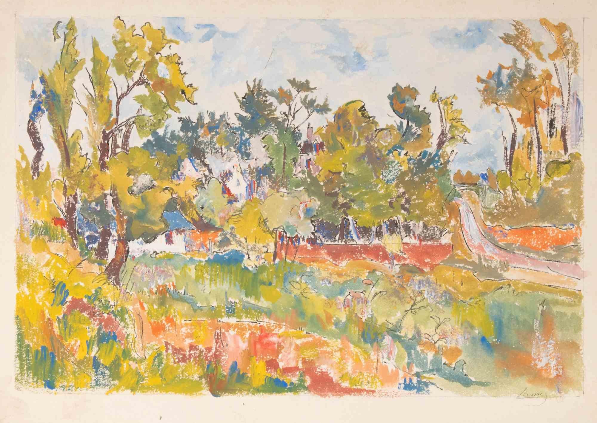 French Landscape - Watercolor by Pierre Lambert - Mid-20th Century
