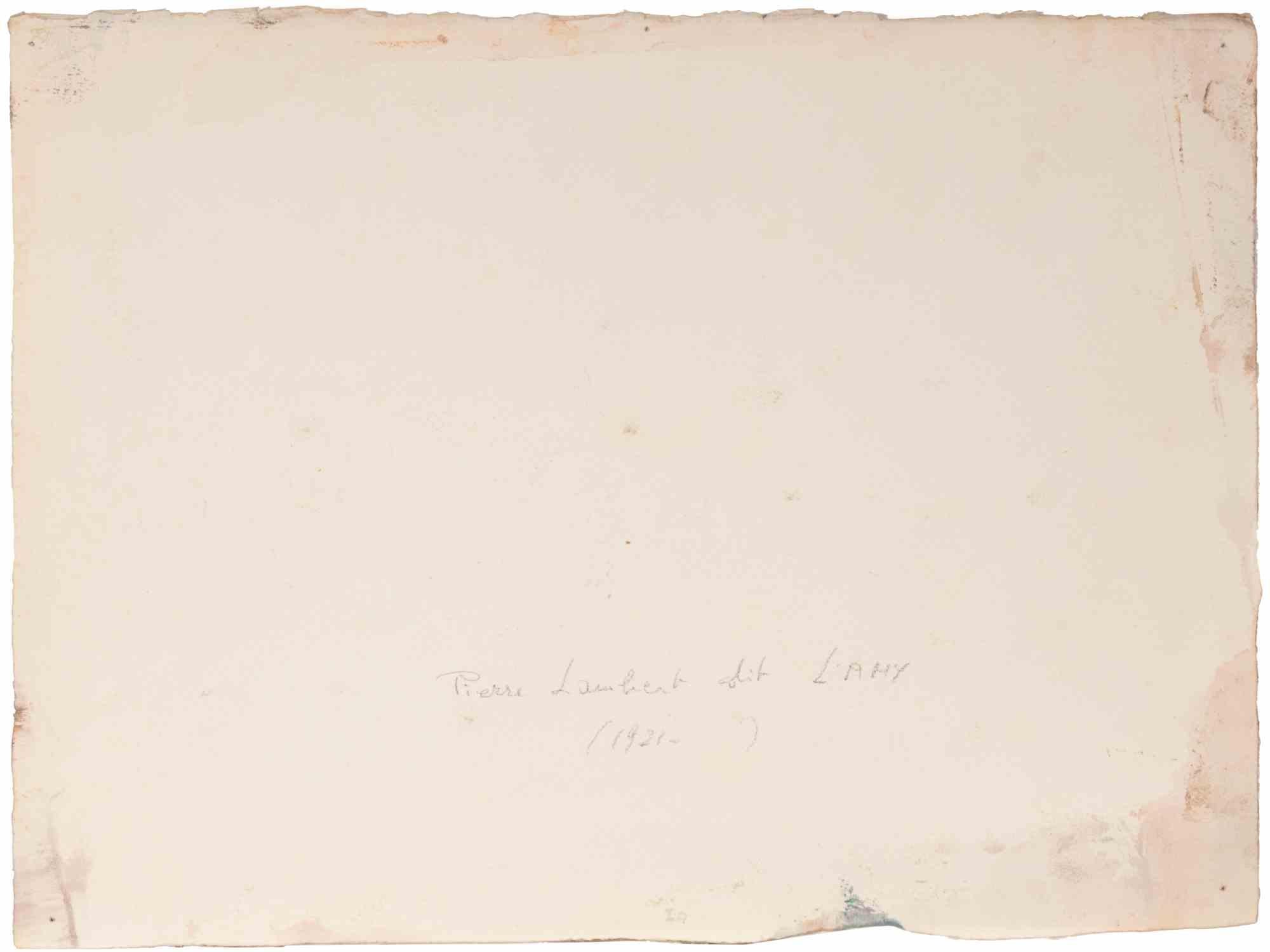 Paysage français - Aquarelle de Pierre Lambert - Mid-20th Century - Moderne Art par Pierre Lambert Lamy