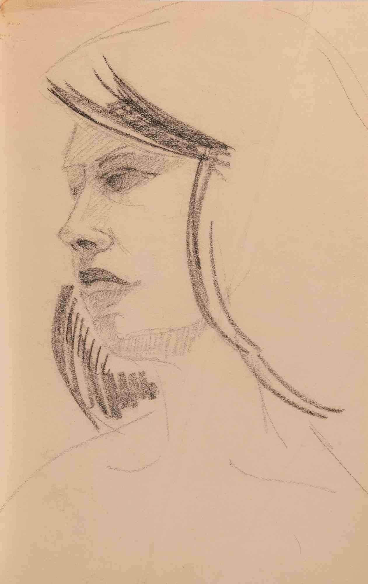 Dessin au crayon réalisé par Jacques Hirtz au milieu du 20e siècle.

Non signé.

Très bon état à l'exception d'un Foldes longitudinal dans le dessin, visible aussi bien au recto qu'au verso.