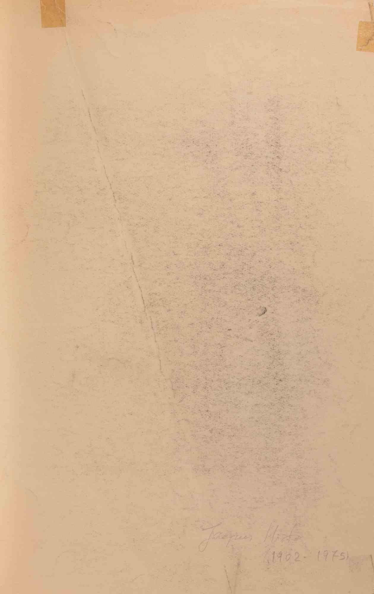 Portrait de femme - Dessin de Jacques Hirtz - Milieu du XXe siècle en vente 1