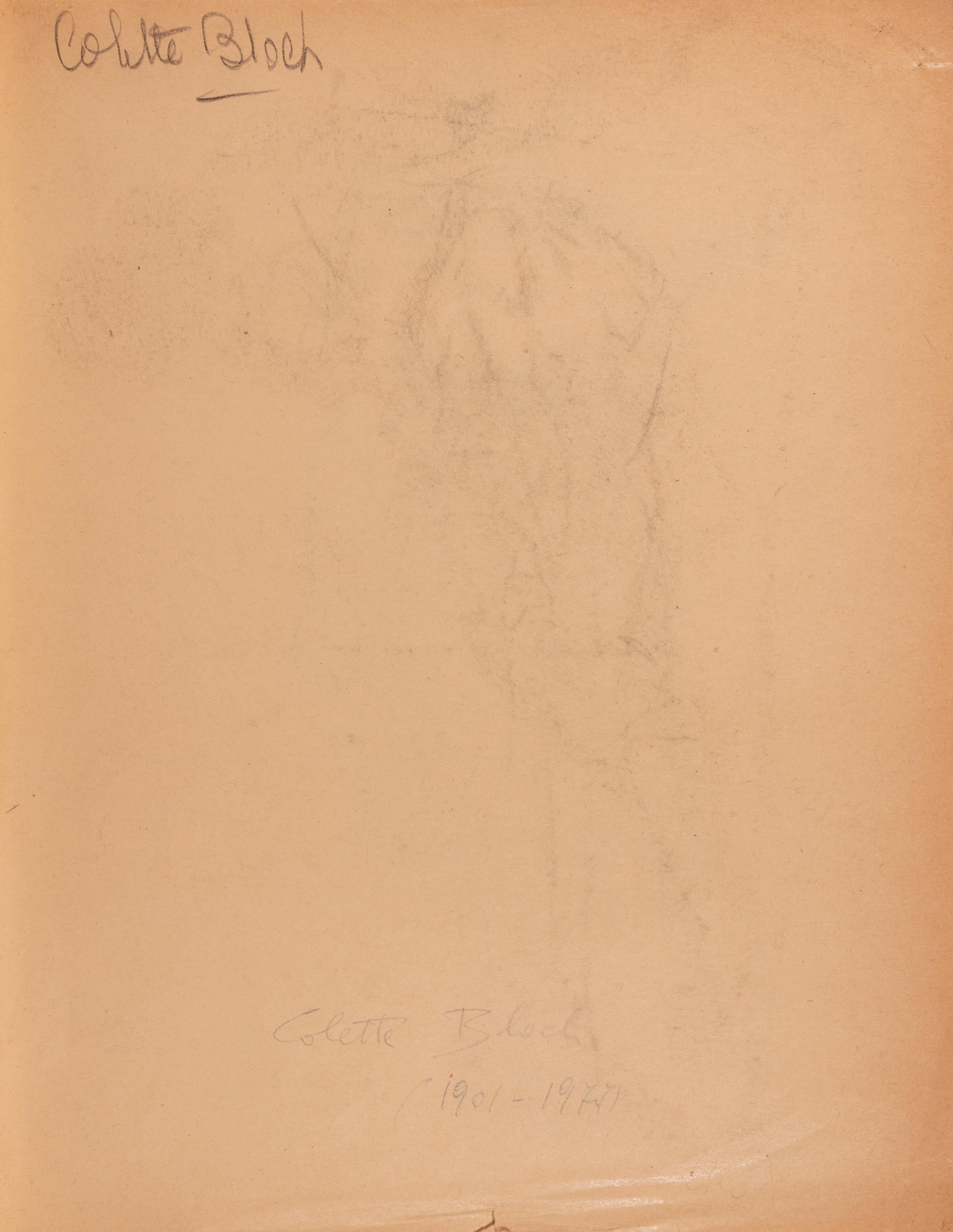 Niña - Dibujo de Colette Bloch - Mediados del siglo XX en venta 1