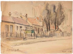 French Landscape - Drawing by Jeanne Langroguet - 1931