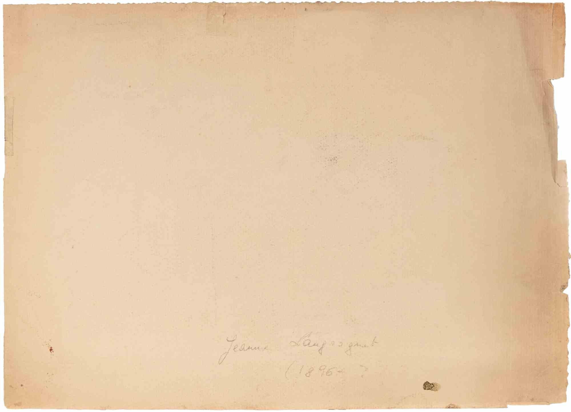 French Landscape - Drawing by Jeanne Langroguet - 1931 For Sale 1