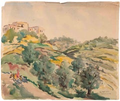 View of Ein Hod - Drawing by William D. Raffel - 1959