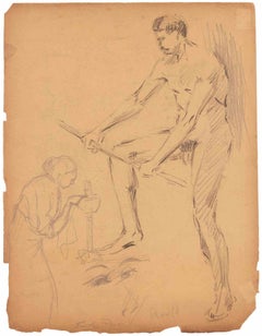 Portrait - Drawing by Emile Rouff - Mid-20th Century