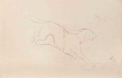 Hund - Zeichnung von Ernest Rouart - 1920er Jahre