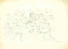 El leñador - Dibujo de Mino Maccari - 1940 ca.