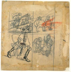 Boceto - Dibujo de Gabriele Galantara - Principios del siglo XX