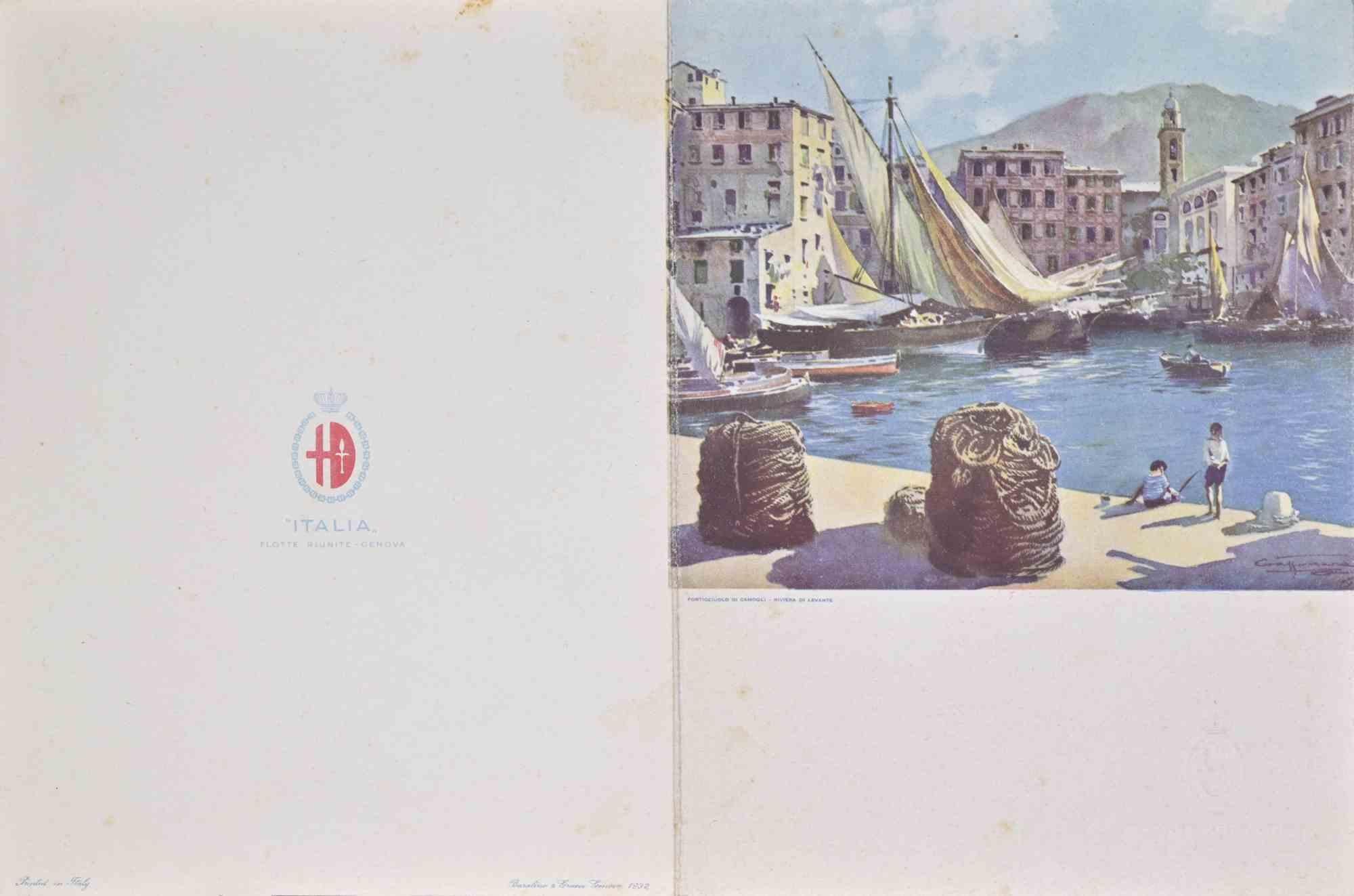 Menu vintage du restaurant "Conte Grande" Riviera di Camogli - 1933 - Art de Unknown