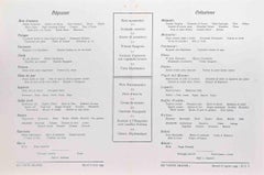 Vintage Menu of Restaurant "Conte Grande" Riviera di Camogli - 1933