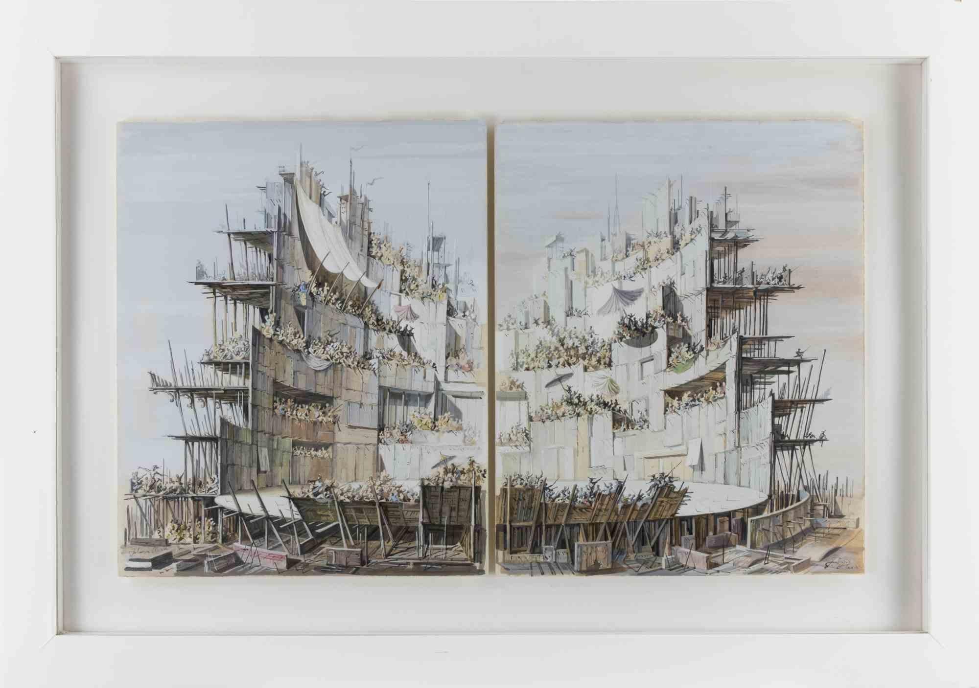 Le Grand Theatre - Disegno di Fabrizio Clerici  - 1947