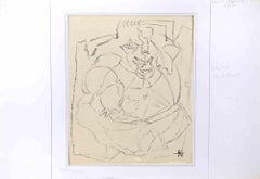 Portrait de Camille Renault - Zeichnung von Reynold Arnould - Mitte des 20.