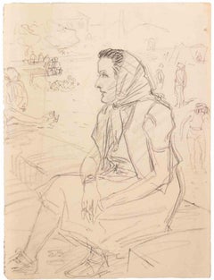 Ritratto - Disegno di Pierre Olivier Dubaut - Metà del XX secolo