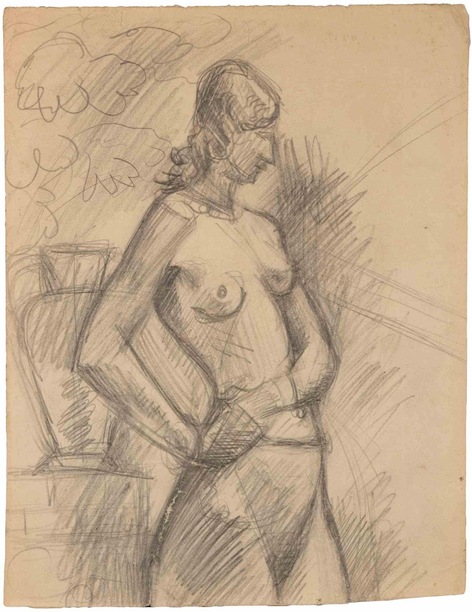 Nude - Drawing by Albert Decaris - Mid-20th Century