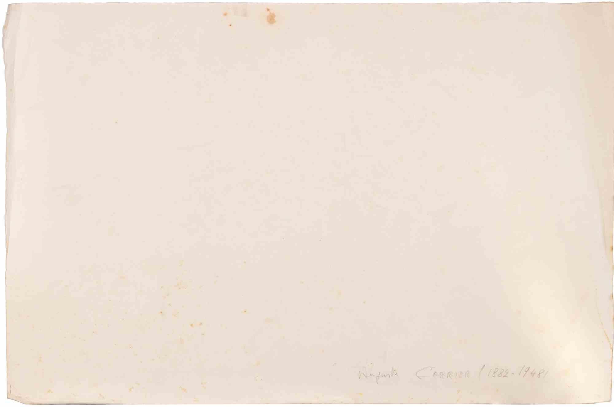 Paysage - Dibujo de Auguste Carrier - Principios del siglo XX en venta 1