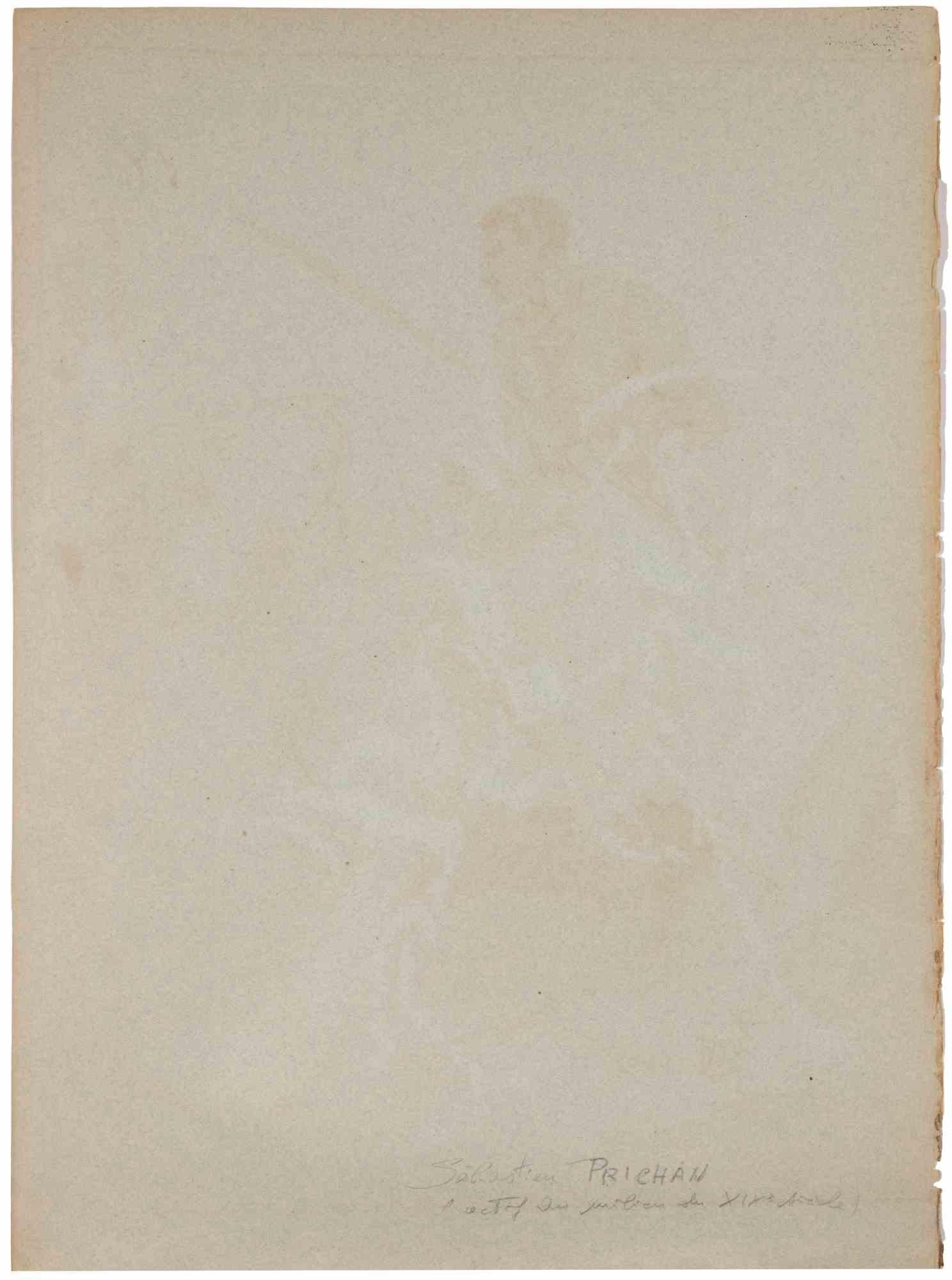 Retrato ecuestre de un hombre con traje oriental de Sébastien Prichard - Década de 1850 en venta 1