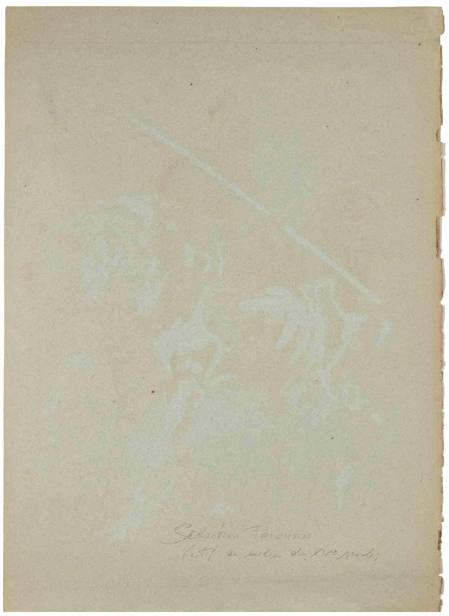 Cavalier Africain - Zeichnung von Sébastien Prichard - 1856 im Angebot 1