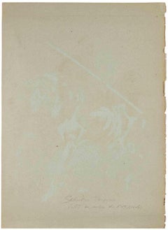 Cavalier Africain - Drawing by Sébastien Prichard - 1856