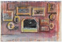 The Decorated Wall - Drawing by Mino Maccari - 1960s