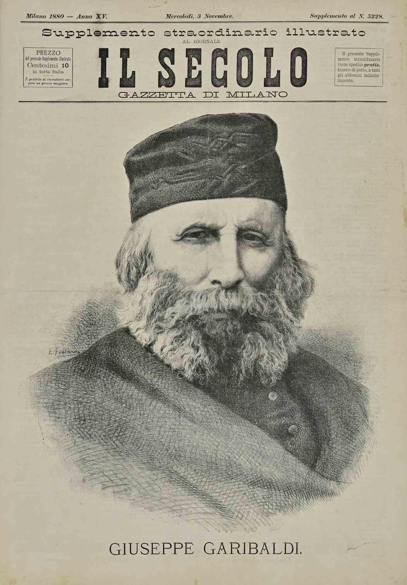 Giuseppe Garibaldi-Il Secolo - Newspaper - 1880 - Art by Unknown