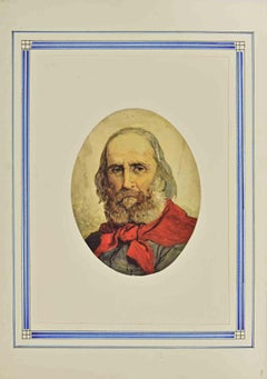 Portrait of Giuseppe Garibaldi - Drawing by Gerolamo Induno - Later 19th century