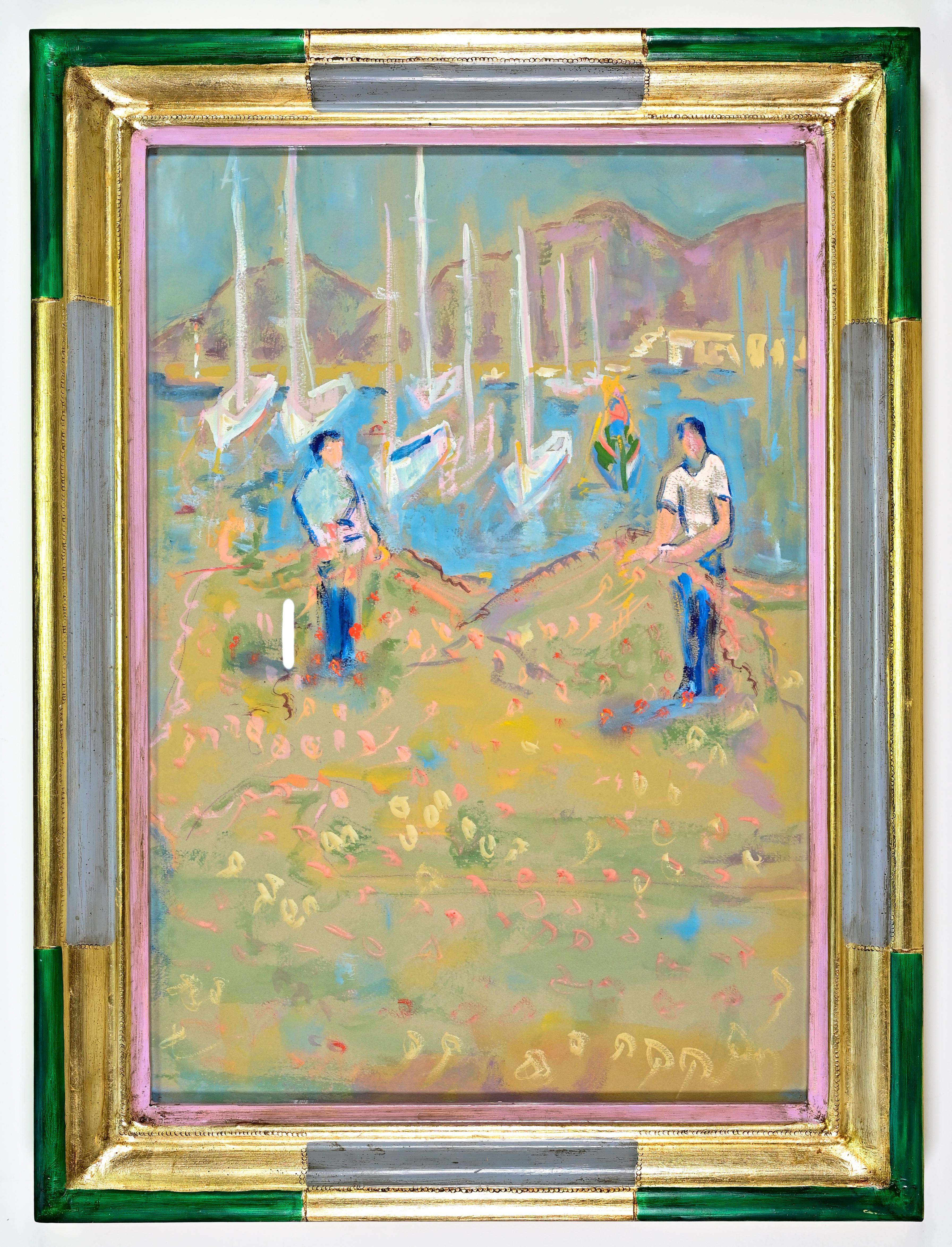 Tempera and watercolor on cardboard realized by Sirio Pellegrini in 1970.

Sirio Pellegrini, born in Rome on March 1, 1922, of Abruzzo origins (Capestrano), spent his childhood years in Rome, in the heart of the old city, behind the Academy of S.