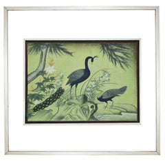 Peacocks in a Garden - Drawing - Early 20th Century