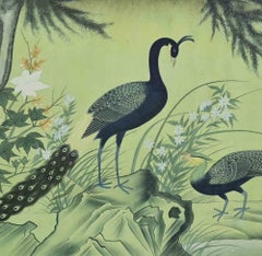 Peacocks in a Garden - Drawing - Early 20th Century