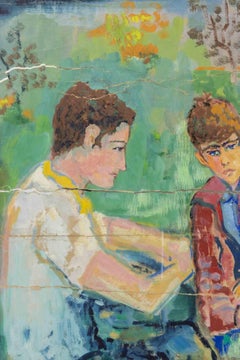 A Day in the Countryside - Watercolor on Paper by Sirio Pellegrini - 1960s