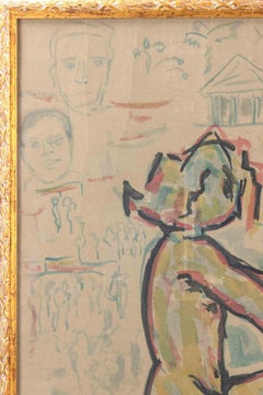 Violence and Revolutions - Watercolor on paper by Sirio Pellegrini - 1973