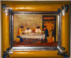 Nella taverna - Tecnica mista di Sirio Pellegrini - 1969