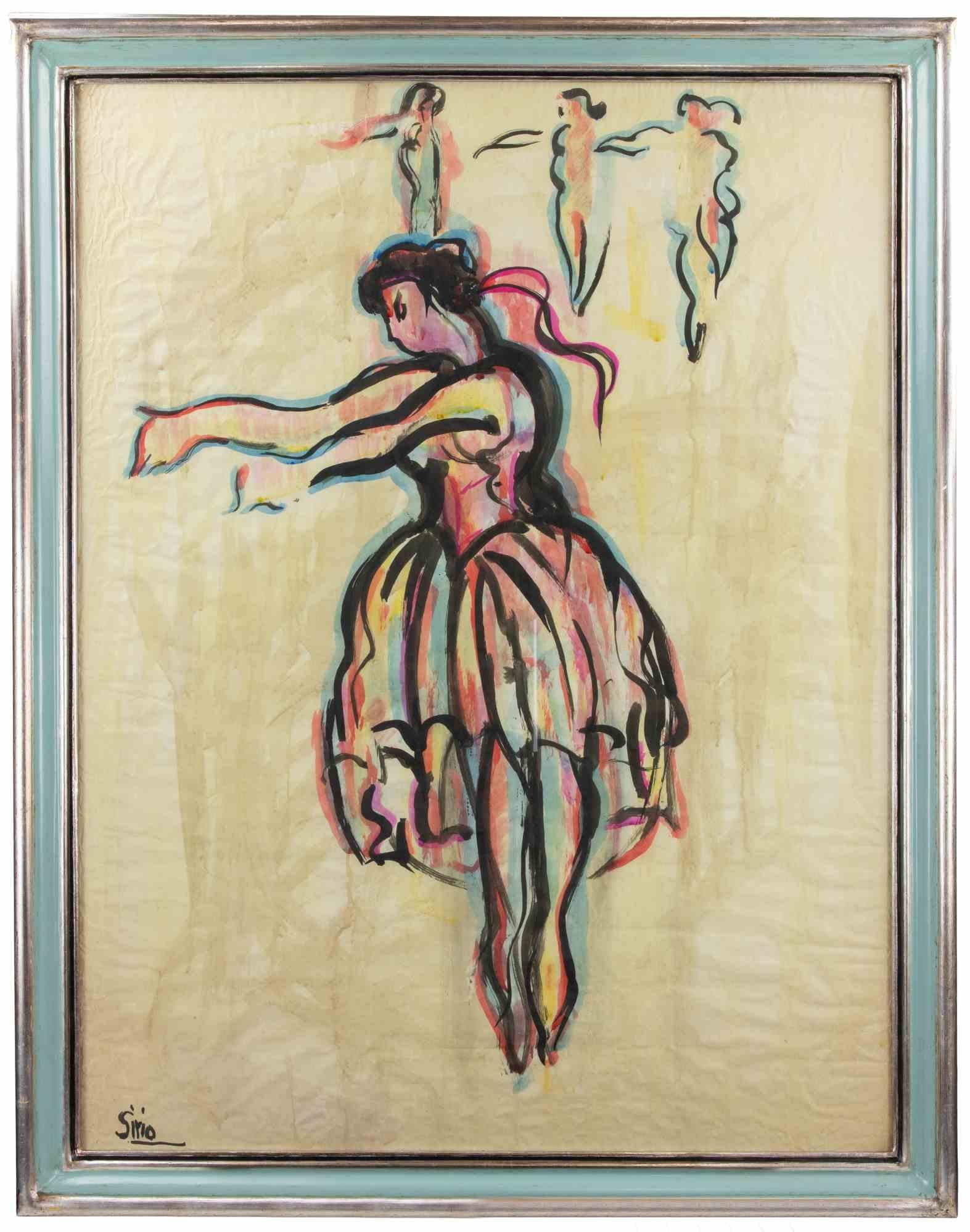 Ballerina - Watercolor by Sirio Pellegrini - 1960s